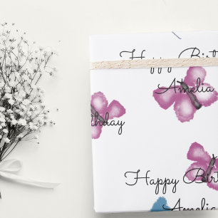 Personalisierter Butterfly-Geburtstag Geschenkpapier