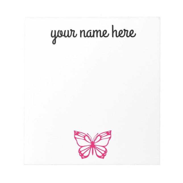 Personalisierter Butterfly-Notepad für Mädchen Notizblock (Vorderseite)