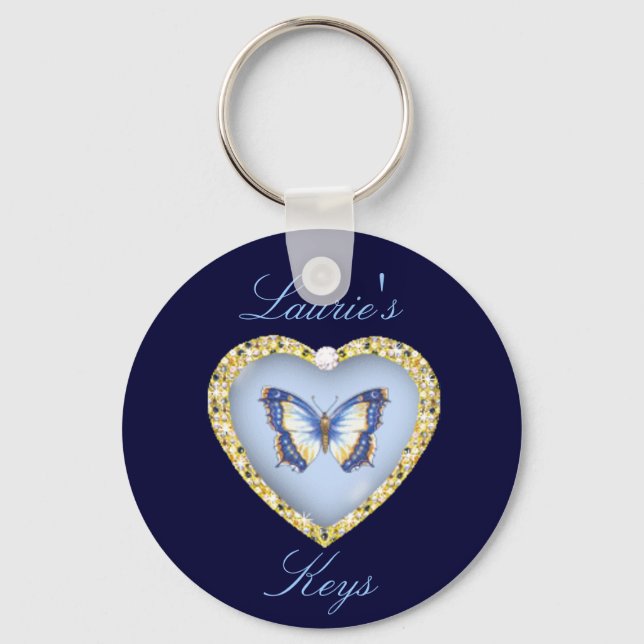 Personalisierter Butterfly-Schlüsselanhänger Schlüsselanhänger (Vorderseite)