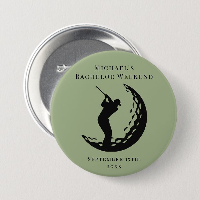 Personalisierter Button | Bachelor Golf Wochenende (Vorne & Hinten)