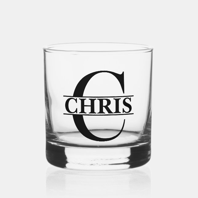 Personalisierter C-Name: Benutzerdefiniertes Gesch Whiskyglas (Vorderseite)