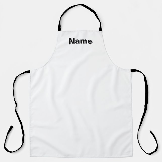 Personalisierter Café Catering Bäcker Weiße Küche Schürze (Vorderseite)