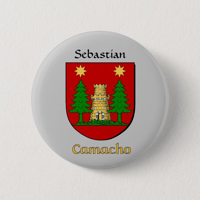 Personalisierter Camacho Historischer Schild Button (Vorderseite)