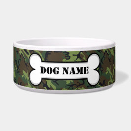 Personalisierter Camouflage-Hundeknochen Napf