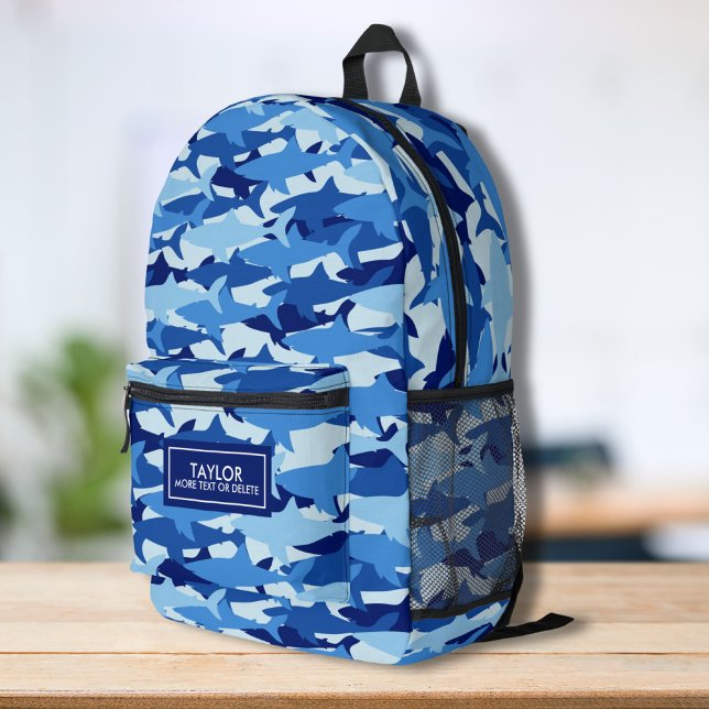 Personalisierter Camouflage Shark-Muster Bedruckter Rucksack (Von Creator hochgeladen)