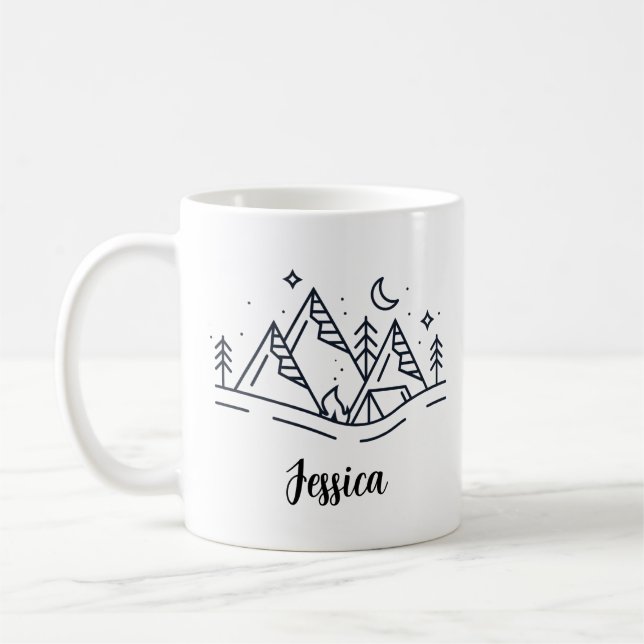 Personalisierter Camping-Becher, personalisierter  Kaffeetasse (Links)