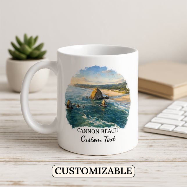 Personalisierter Cannon Beach Becher, Oregon-Küste Kaffeetasse (Von Creator hochgeladen)
