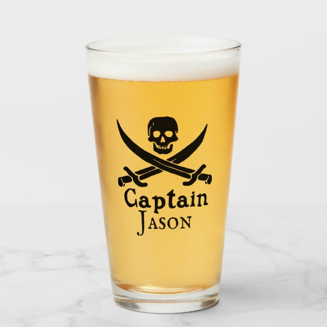 Personalisierter Captain Glass Cup Glas (Vorne (Gefüllt))