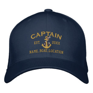 Personalisierter Captain Nautical Rope Anchor Bestickte Baseballkappe