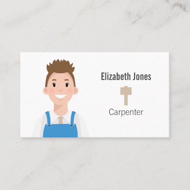 Personalisierter Carpenter Avatar-Visitenkarte Visitenkarte (Vorderseite)