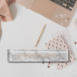 Personalisierter Carrara-Marmor Namensplakette