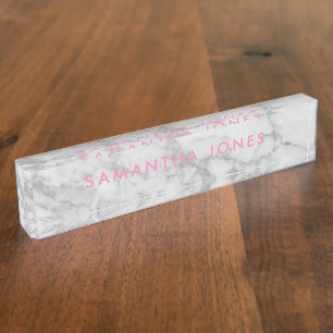 Personalisierter Carrara-Marmor Namensplakette