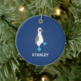 Personalisierter Cartoon Blaufüßiger Stiefelvogel Keramik Ornament