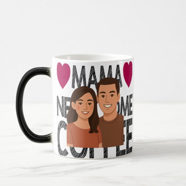 Personalisierter Cartoon Couple Tasse ideal zum Ge (Links)