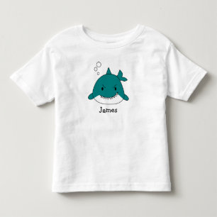 Personalisierter Cartoon-Hai Kleinkind T-shirt