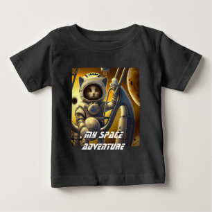 Personalisierter Cat Astronaut Illustrator T - Shi Baby T-shirt