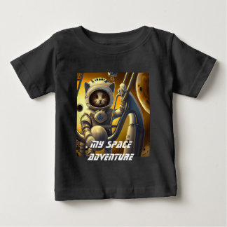 Personalisierter Cat Astronaut Illustrator T - Shi Baby T-shirt