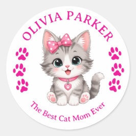 Personalisierter Cat Mom Aufkleber mit individuell