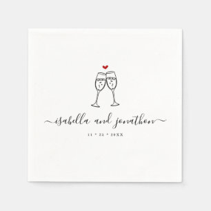 Personalisierter Champagner Toast Napkins Serviette