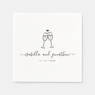 Personalisierter Champagner Toast Napkins Serviette