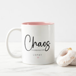 Personalisierter Chaos-Koordinator Zweifarbige Tasse