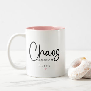 Personalisierter Chaos-Koordinator Zweifarbige Tasse
