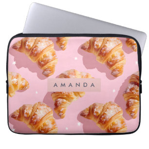 Personalisierter Charmanter Croissant-Genuss Laptopschutzhülle