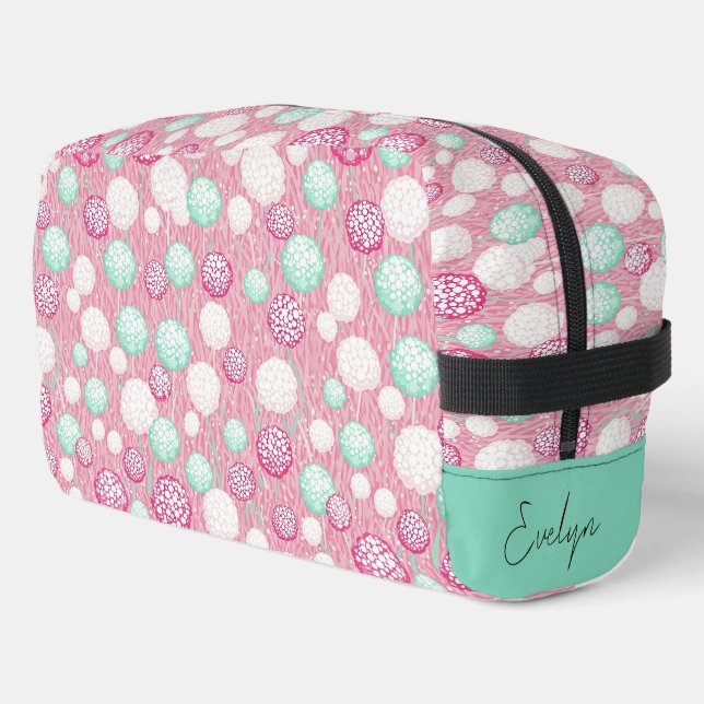 Personalisierter Charme in Rosa Waschbeutel (Linke Seite)