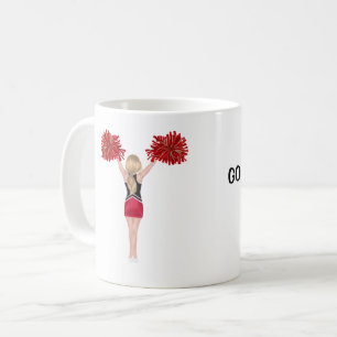 Personalisierter Cheerleader (blondes Haar) Kaffee Kaffeetasse