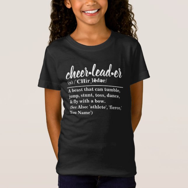Personalisierter Cheerleader Definition T - Shirt (Vorderseite)