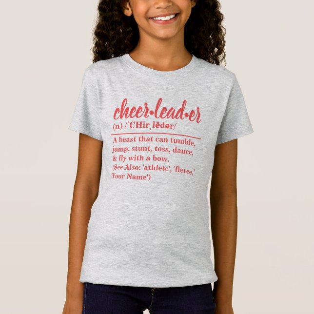 Personalisierter Cheerleader Definition T - Shirt (Vorderseite)