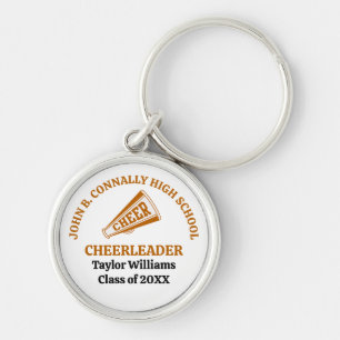 Personalisierter Cheerleader der Orange High Schoo Schlüsselanhänger