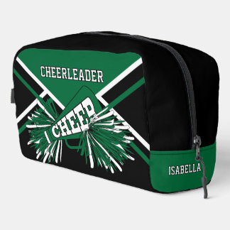 Personalisierter Cheerleader | Grün, Schwarz, Weiß Waschbeutel