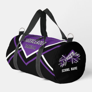 Personalisierter Cheerleader | Lila, Schwarz, Weiß Duffle Bag