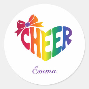 Personalisierter Cheerleader-Name Farbige Logos Runder Aufkleber