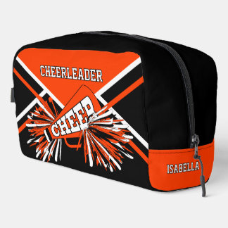 Personalisierter Cheerleader | Orange, Schwarz, We Waschbeutel