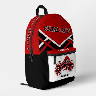 Personalisierter Cheerleader Rot, Weiß, Schwarz Bedruckter Rucksack