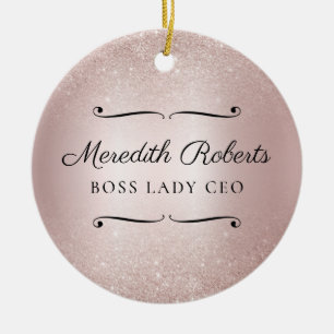 Personalisierter Chef der Boss Lady Blush Metallic Keramik Ornament