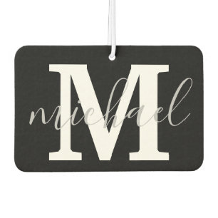 personalisierter Chic in Schwarzweiß Autolufterfrischer