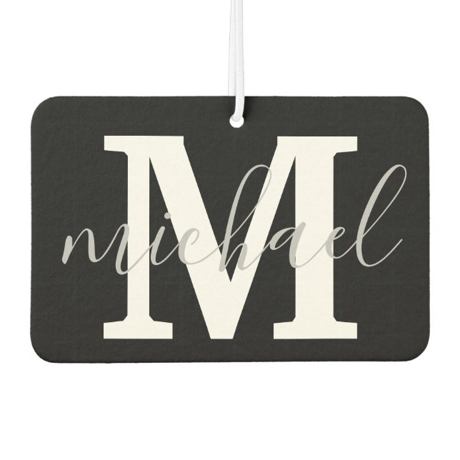 personalisierter Chic in Schwarzweiß Autolufterfrischer (Vorderseite)