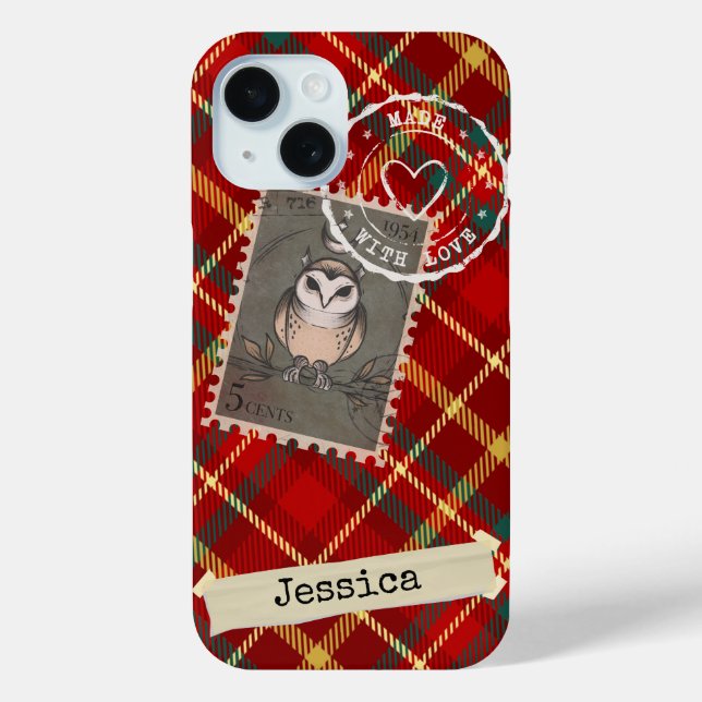 Personalisierter Chic und Fun Tartan Print Case-Mate iPhone Hülle (Rückseite)