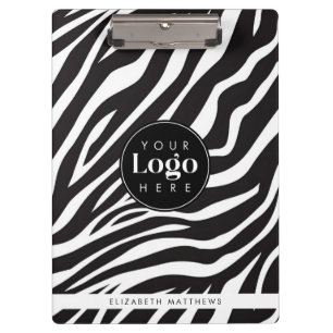 Personalisierter Chic Zebradruck Eigenes Firmenlog Klemmbrett
