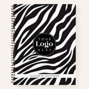 Personalisierter Chic Zebradruck Eigenes Firmenlog Notizbuch