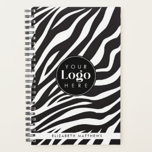 Personalisierter Chic Zebradruck Eigenes Firmenlog Planer