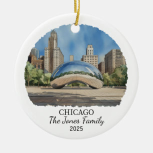 Personalisierter Chicago-Schmuck, Bundesstaat Illi Keramik Ornament