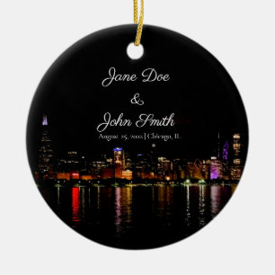 Personalisierter Chicago Skyline Keramik Ornament