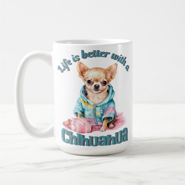 Personalisierter Chihuahua Hund Lover Kaffee Tasse (Links)