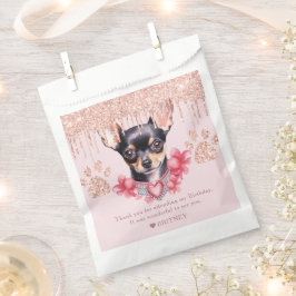 Personalisierter Chihuahua Hund mit Glitzer Geburt Geschenktütchen