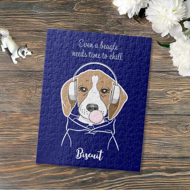 Personalisierter chilliger Hund lustiger Beagle Puzzle (Von Creator hochgeladen)