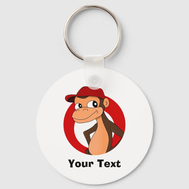 Personalisierter Chimp Cartoon Schlüsselanhänger (Vorderseite)